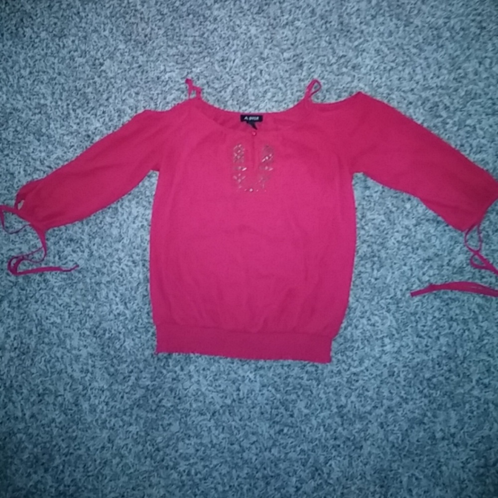 Red off the shoulders blouse